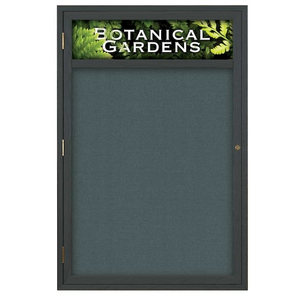 Sliding Glass Door Radius Letterboard, Hdr, 96"x48", Bronze/Black